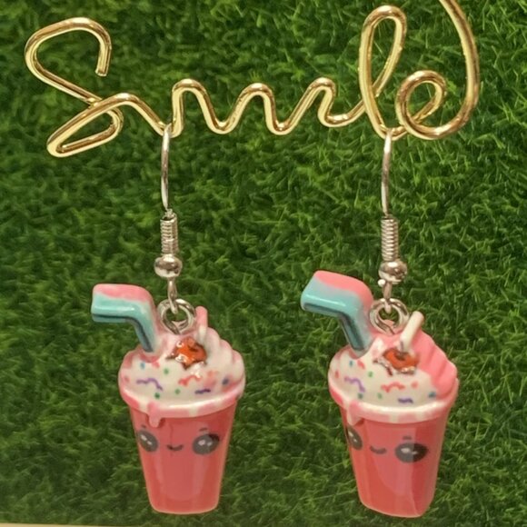 Milk Shake Earring, Shake Earring, Funny Food Earring, Gift Idea, Drink Earring - Picture 5 of 7